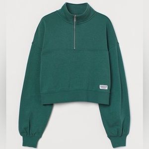 Cropped Quarter Zip Sweatshirt